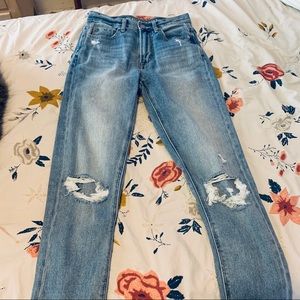American eagle light wash mom jeans size 00 long